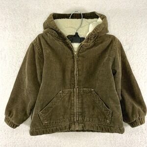 Vintage Sherpa Lined Corduroy Jacket US Baby 24 mo Brown Western Rugged Outdoors